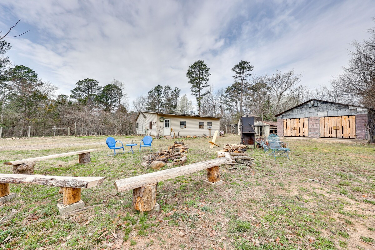 Rural Oden Retreat on 14 Acres w/ Fire Pit!