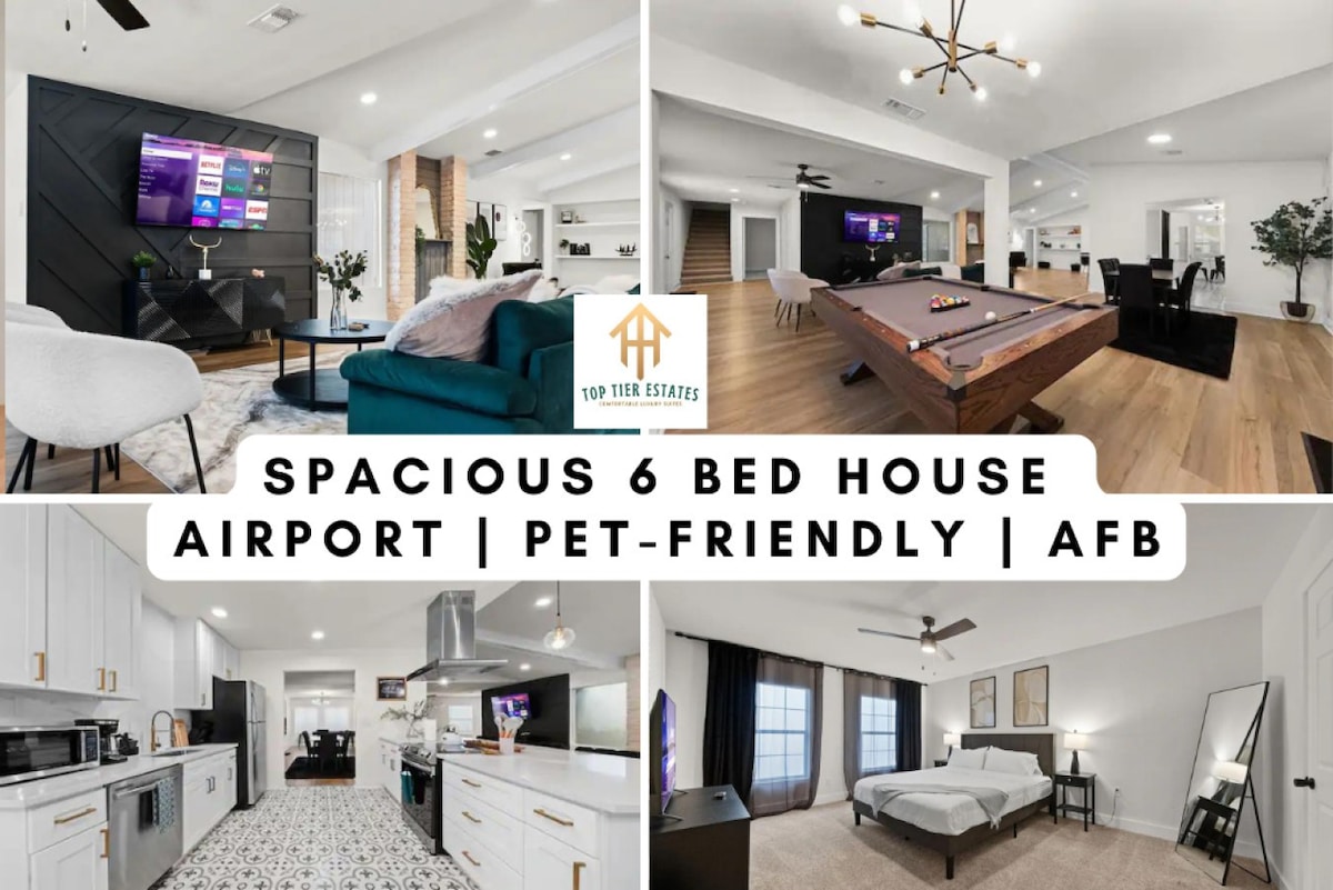 Spacious 6 Bed House| Airport | Pet-Friendly | AFB