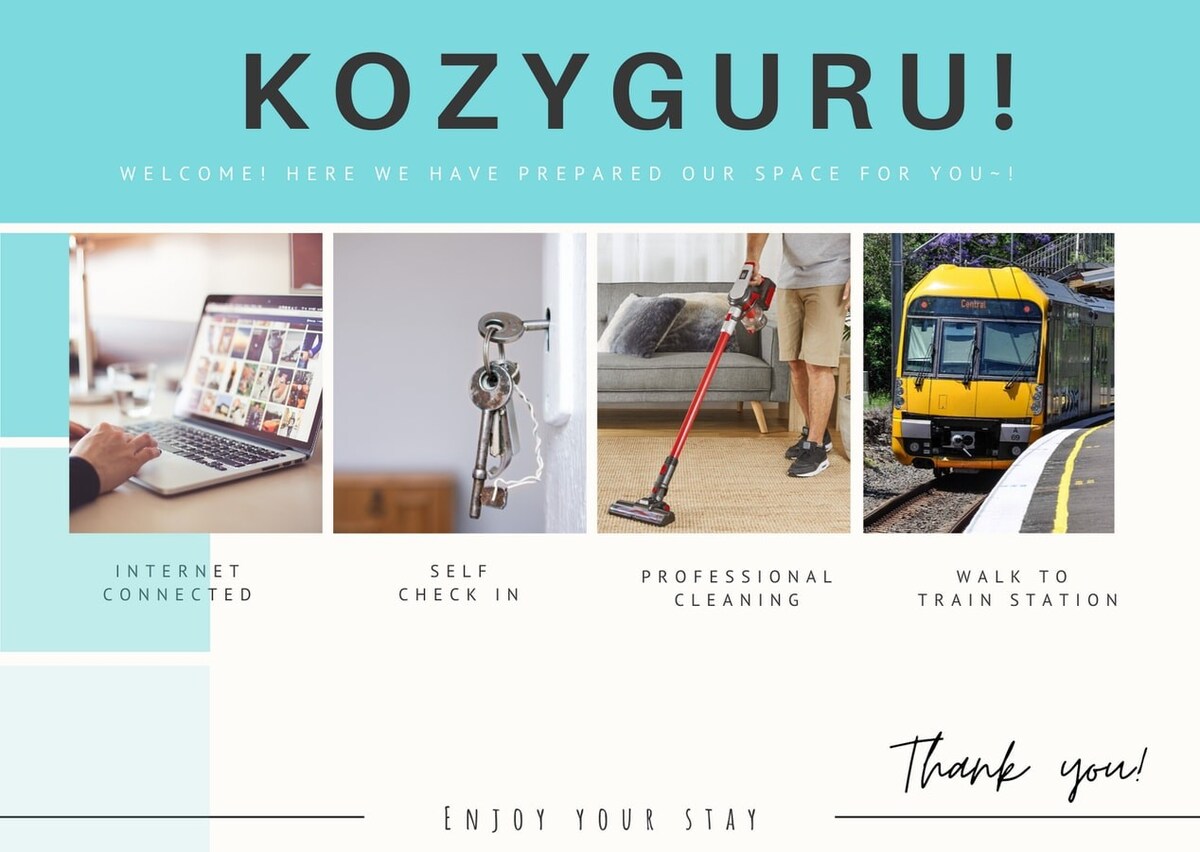 KozyGuru | Chatswood Studio | Walk to Station