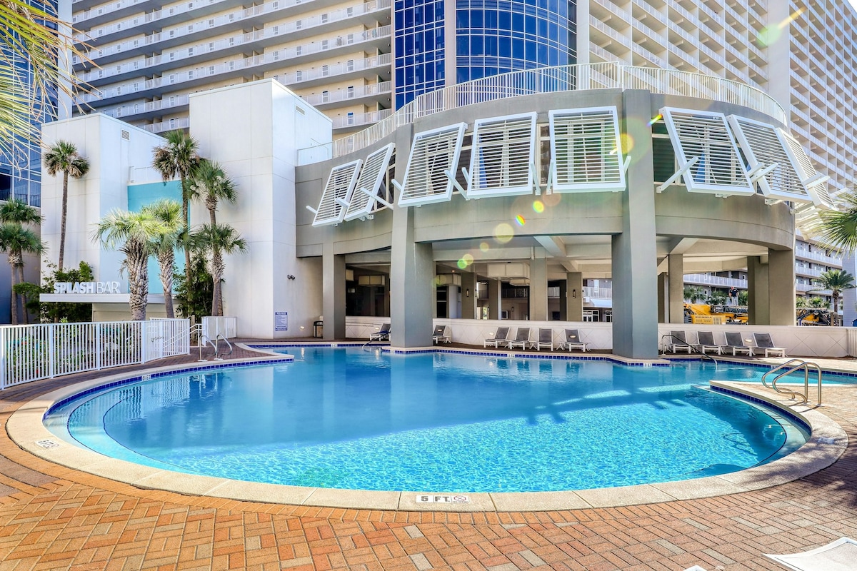 1BR Beach-view condo near beach w/pools & hot tub