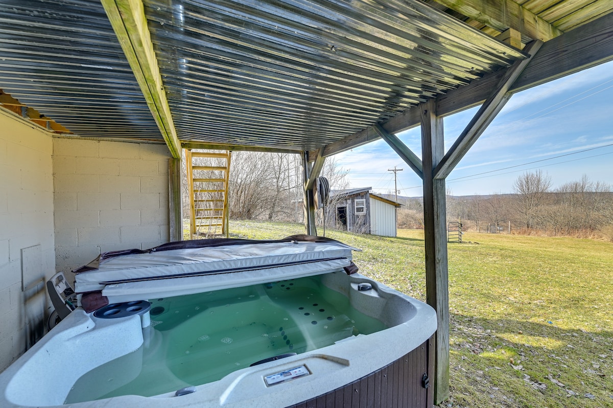 A-Frame Catskills Cabin w/ Scenic Views + Hot Tub!