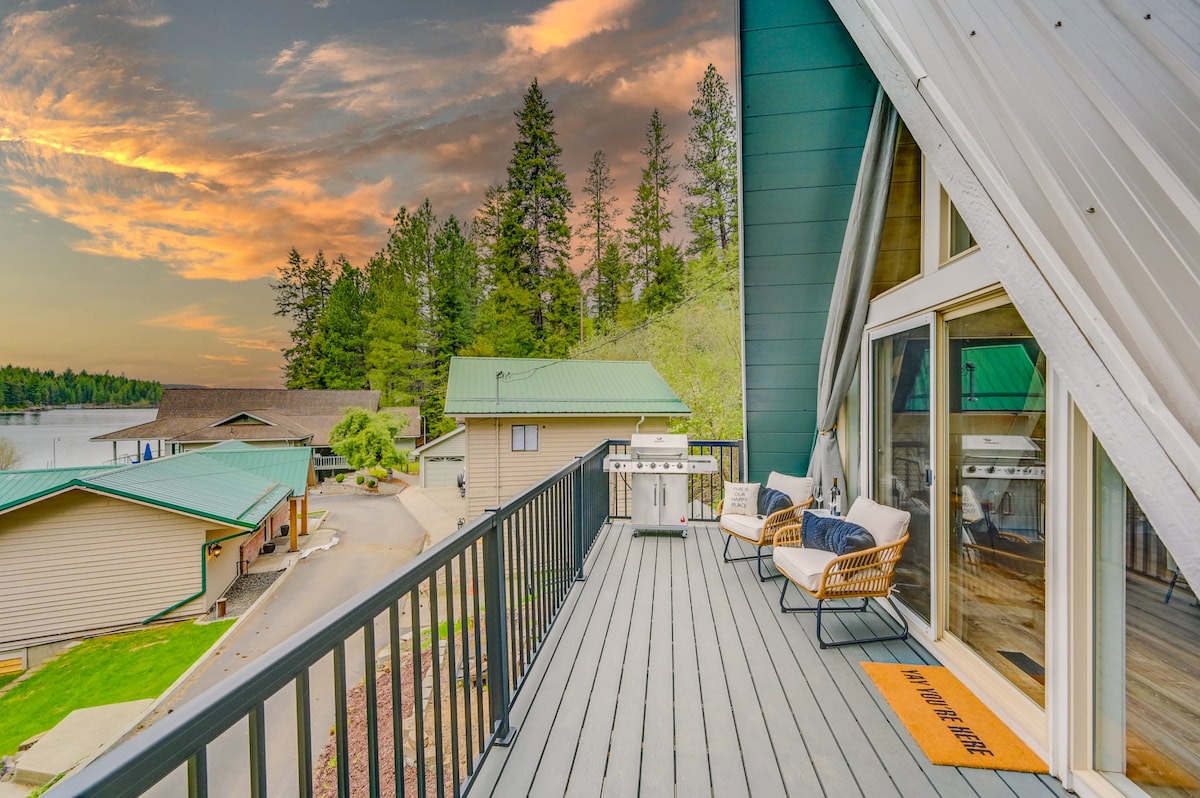 A-Frame Haven with Private Beach near CDA