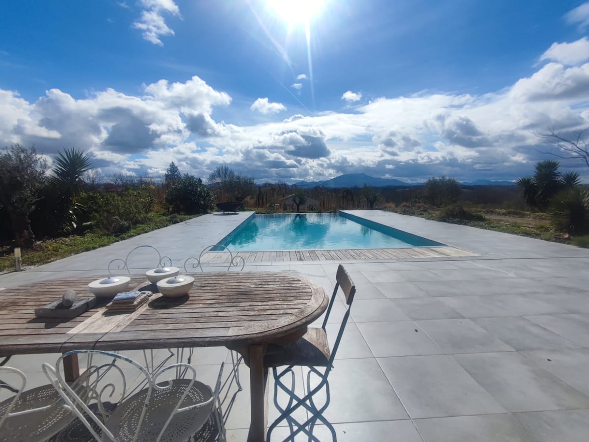 Grande villa basque contemporaine avec piscine
