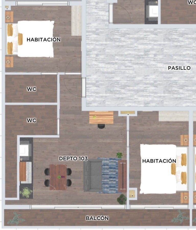 VH | Condesa | 2居室公寓和阳台+健身房| 256