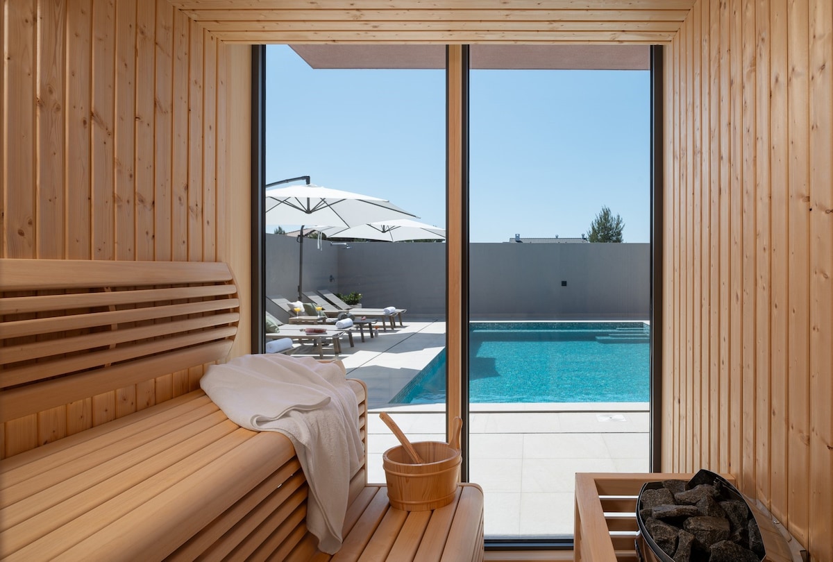 New Villa 55 - Vrsi heated pool jacuzzi sauna