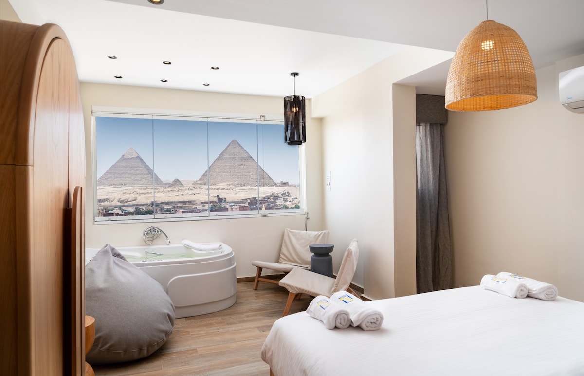 Jacuzzi By The Historic Giza Pyramids - Apartment