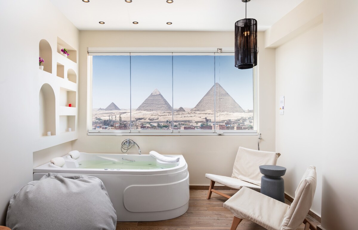 Jacuzzi By The Historic Giza Pyramids - Apartment