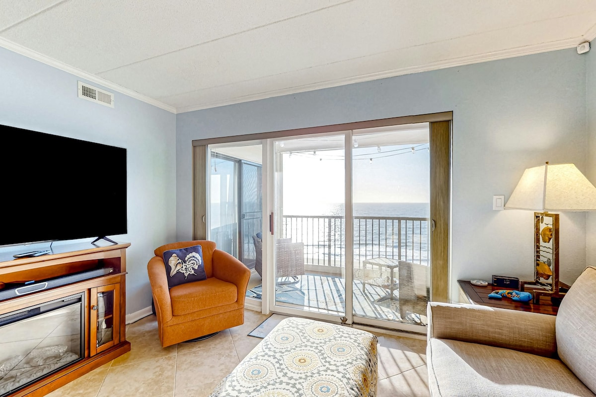 2BR beachfront condo with ocean-view balcony