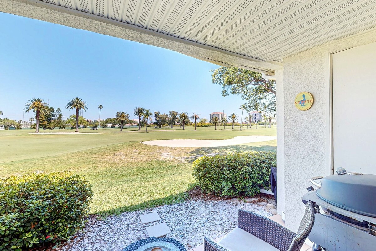 2BR golf course-front condo near beaches with pool