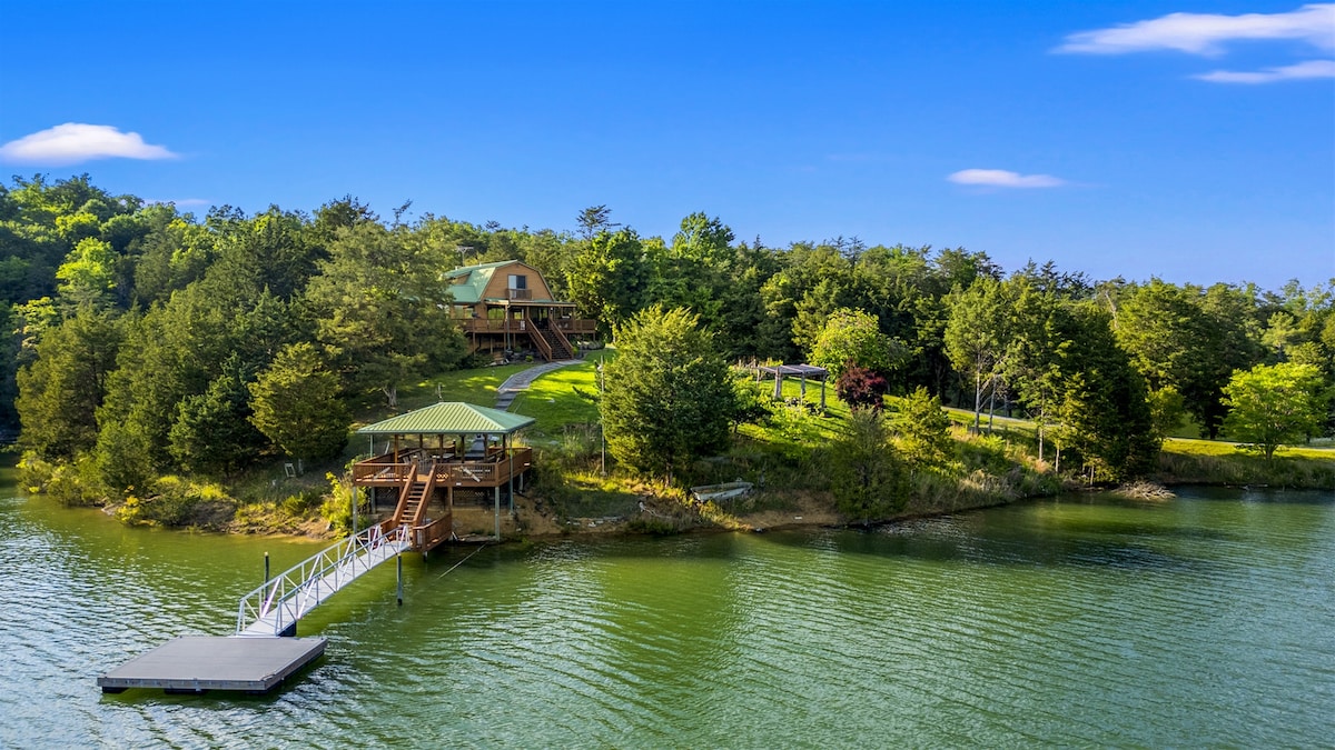 Lakefront Mtn Retreat w Private Boat Dock & Launch