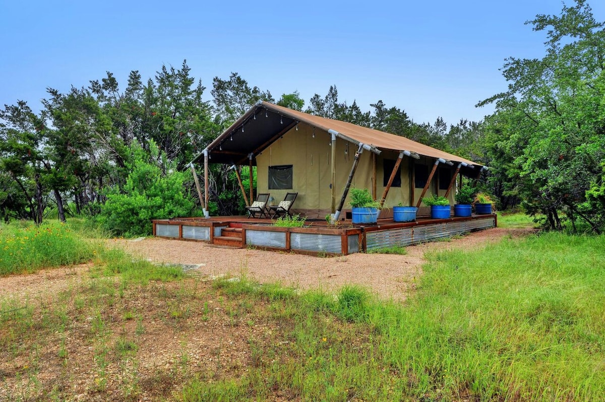 Hill Country Homestead Safari Tent,Pavilion + Pool