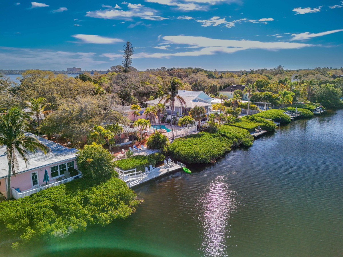 Lagoon, pool, the Dolphin at Siesta Key Bungalows