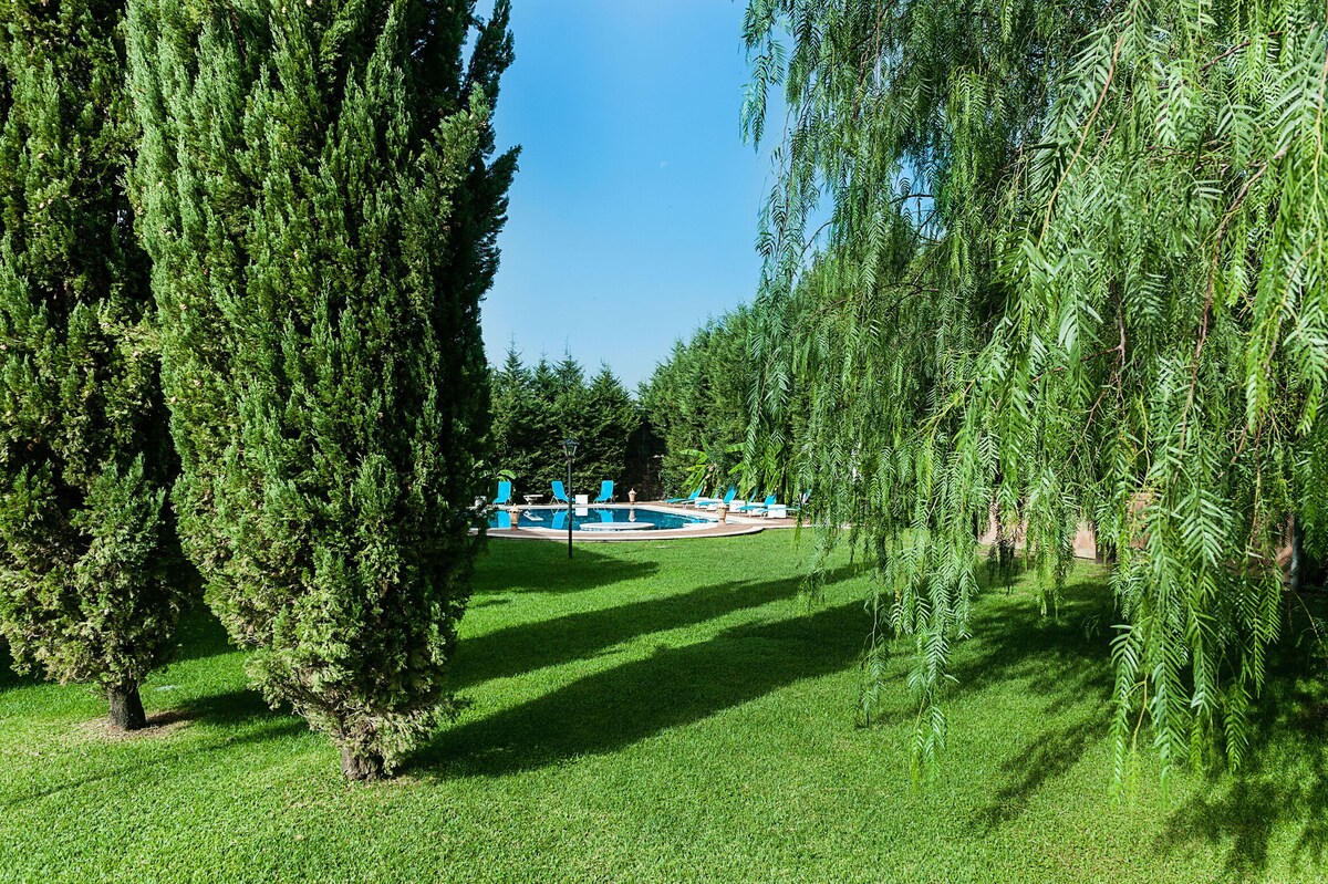 别墅设有大型私人泳池和壮丽花园