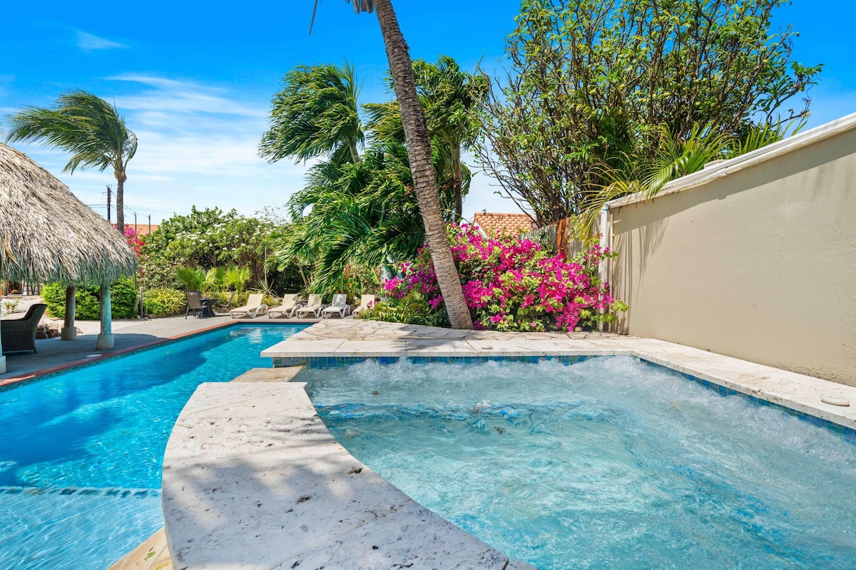 热带6卧室别墅：阿鲁巴棕榈滩附近的幸福