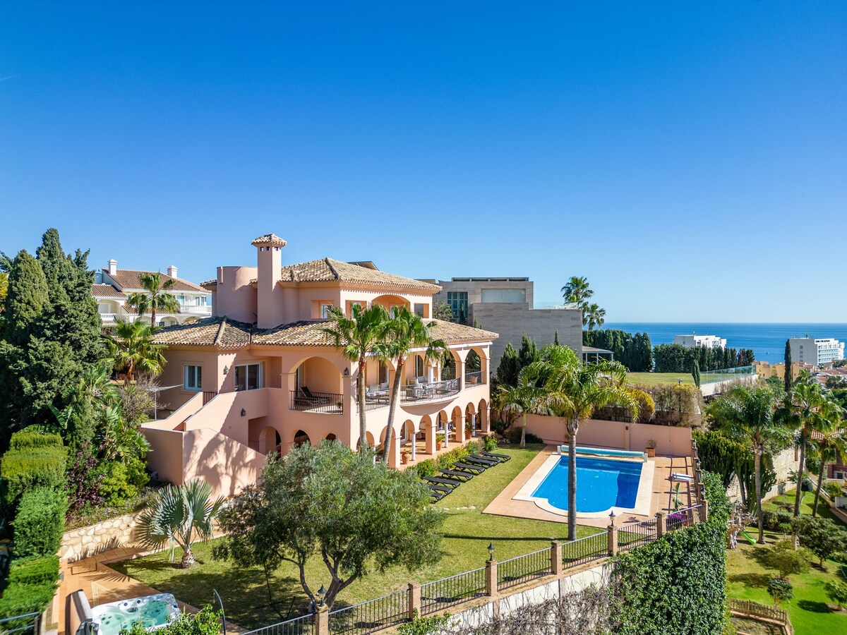 Beachside villa with panoramic sea views
