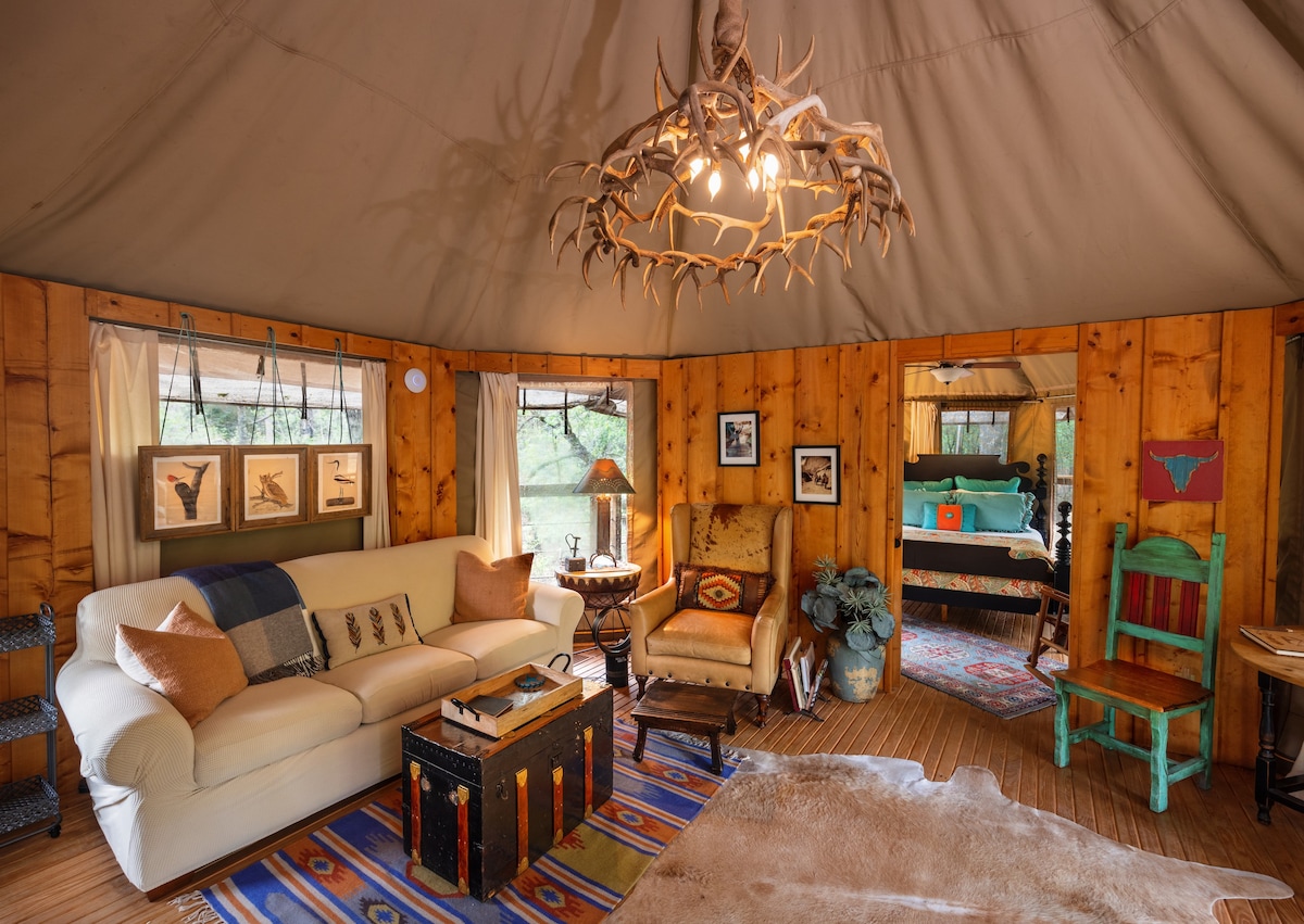 Luxury Tent w/ Waterfall on 350 acres &BrazosRiver