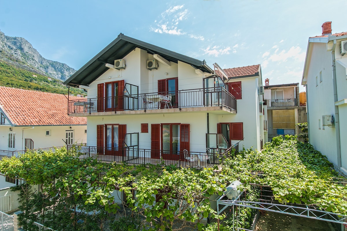 AS-516-b带阳台的单间公寓Podaca, Makarska