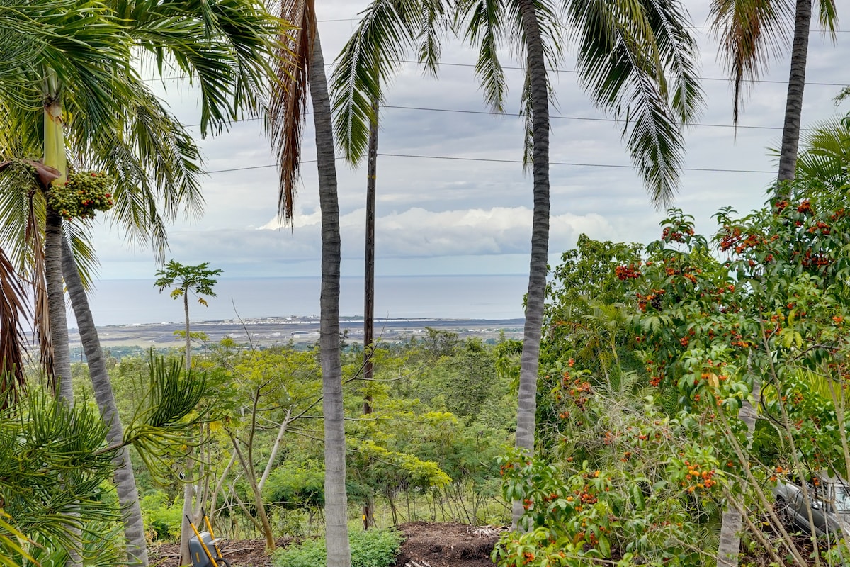 微风吹拂的Kailua-Kona平房，可欣赏阳台和海景！