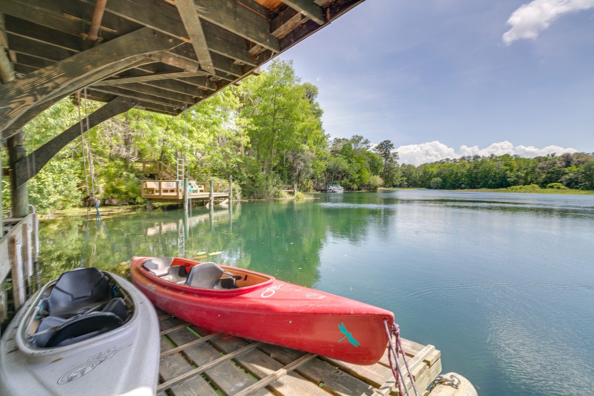 Riverside Dunnellon Home带私人码头和皮划艇！