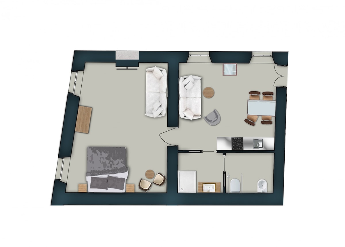 La Canonica Resort - 1-bedroom apartment Prevosto