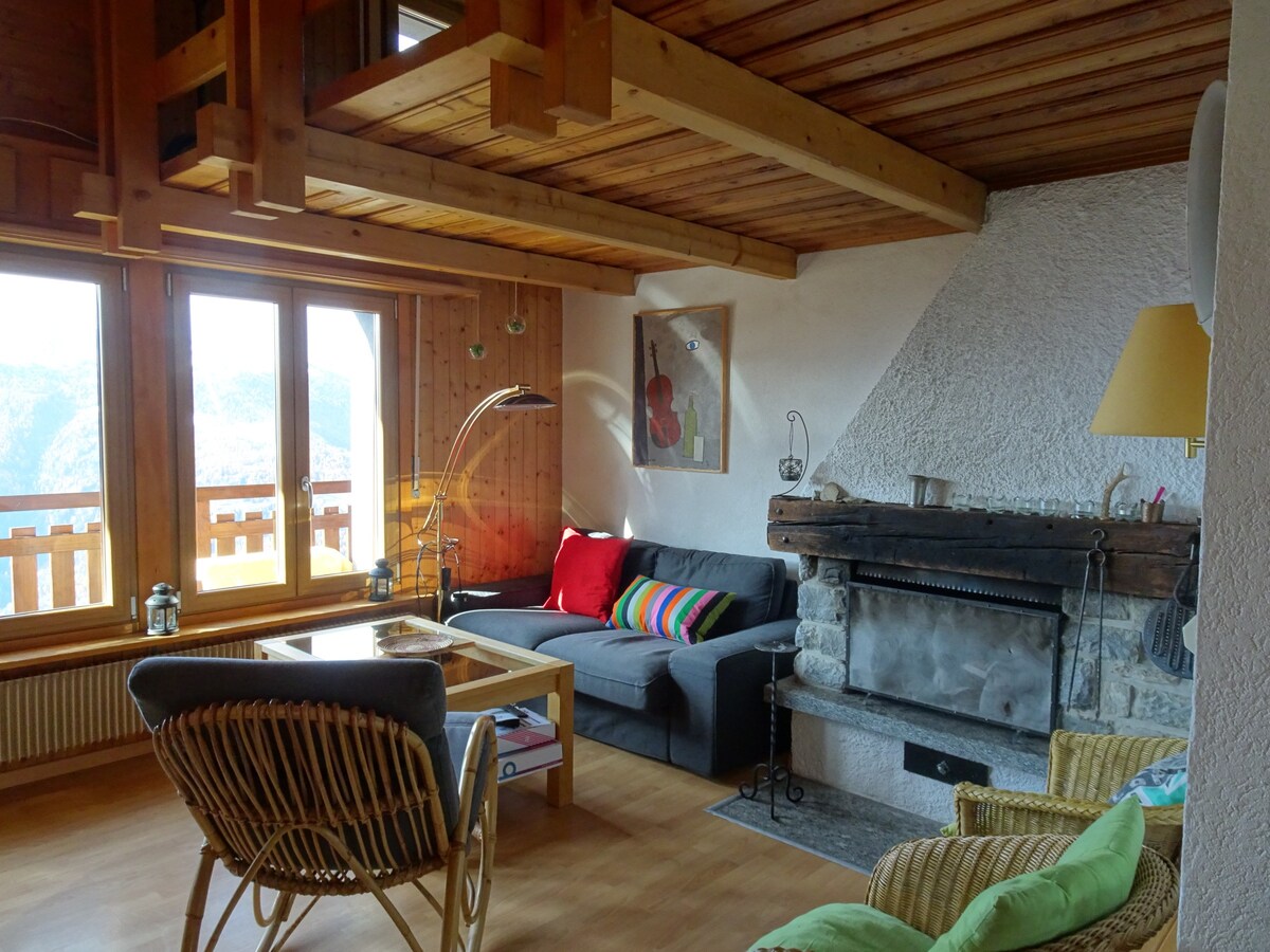 BEL HORIZON 7 -漂亮的公寓，可容纳6人，位于昌多林市中心，可欣赏到瓦尔达尼维埃（ Val d 'Anniviers ）的美景。