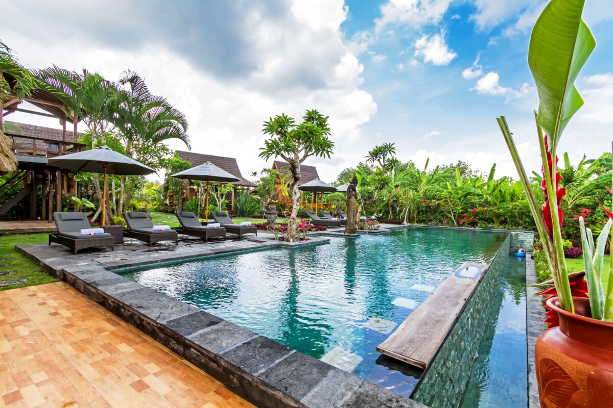 Bali Natha Bungalows Canggu （花园景观）