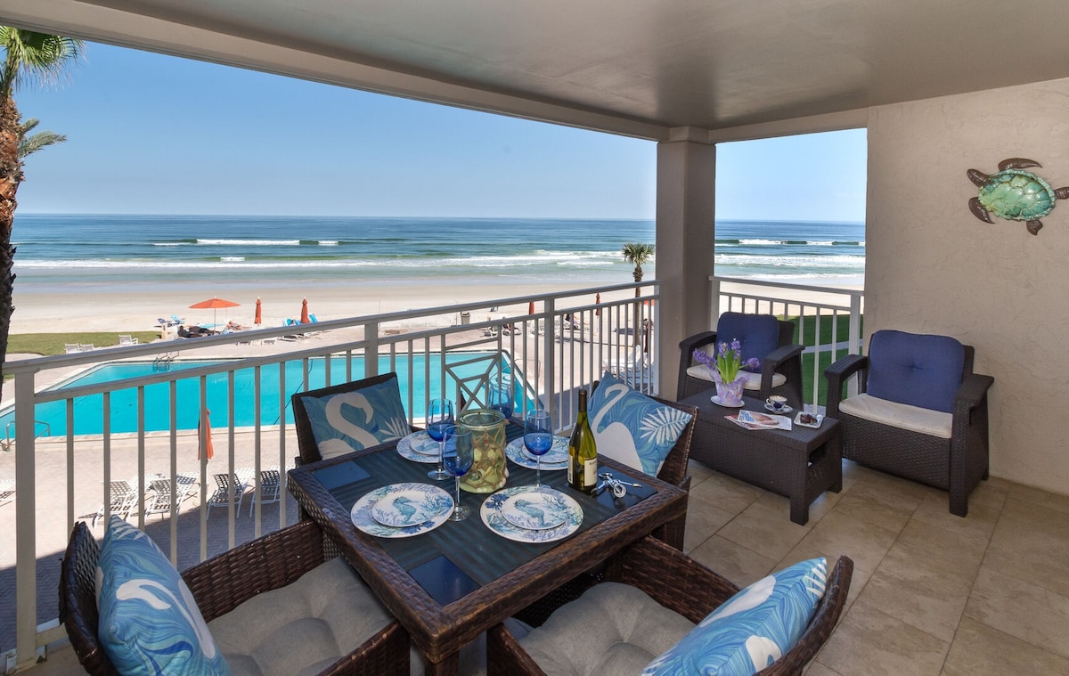 SP305 Sandpiper Lovely 3 bedroom 3 bath direct oceanfront condo.