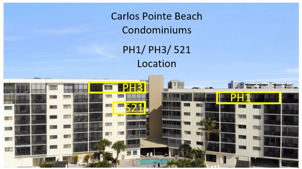海滨顶层公寓（ # 3 ） Carlos Pointe可住10人