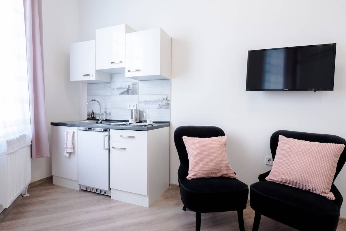 布达佩斯市中心空调可爱的现代单间公寓