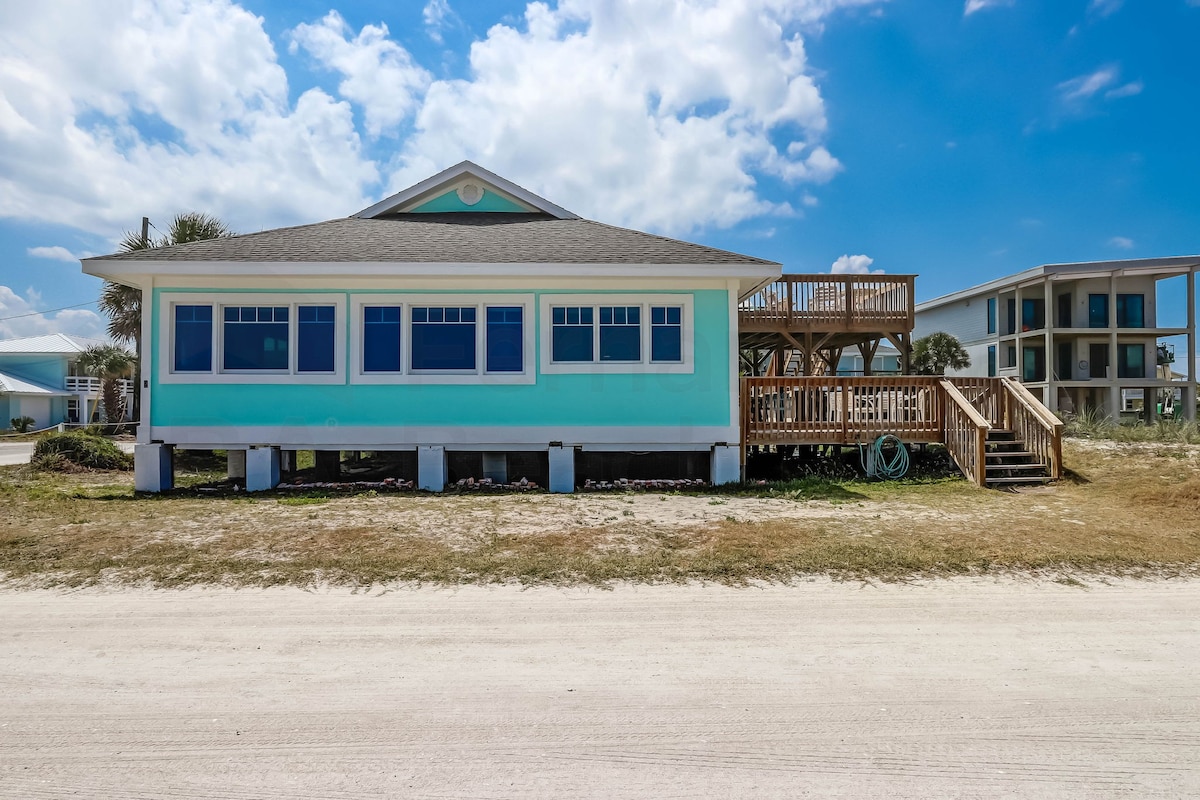 5 bedroom, 3 bathroom beach house.