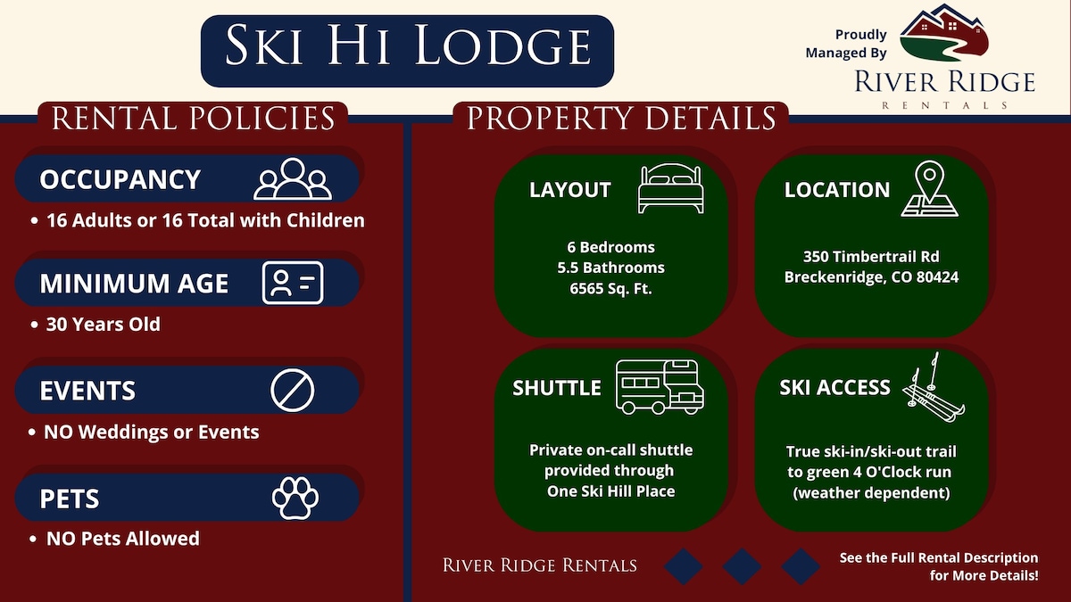 Ski Hi Lodge ：热水浴缸、True Ski-in/out、Se班车
