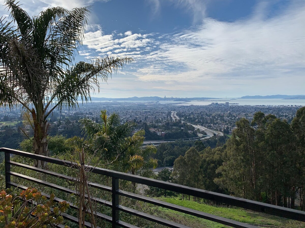 豪华山坡别墅，可欣赏空调和美丽的旧金山景观！