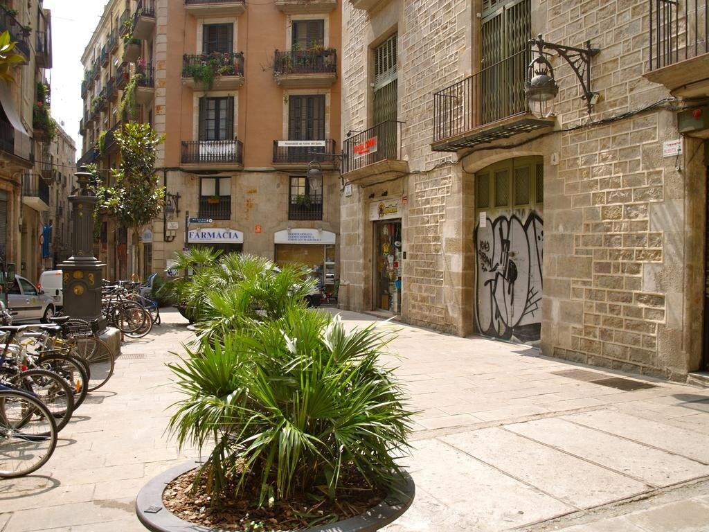 Hostal Nitzs BCN ，带共用卫生间的小双人床