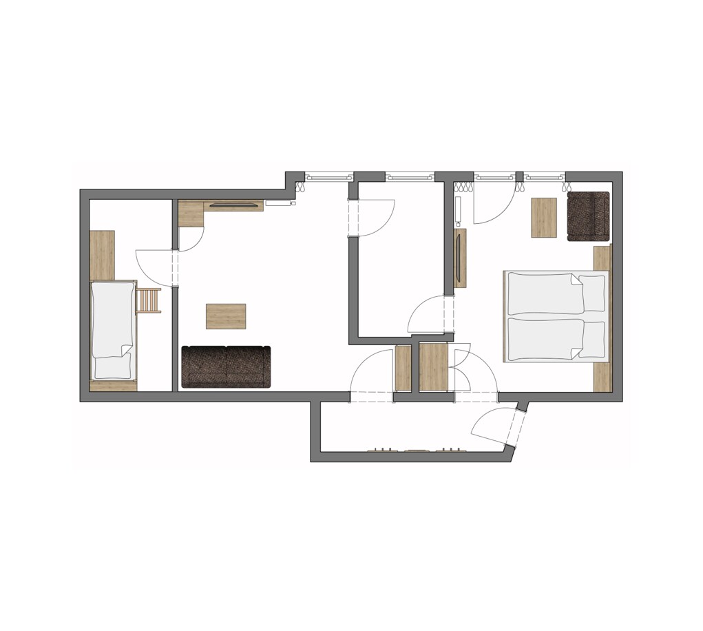 Familotel Engel, (Todtnau), Familienappartement Stammhaus „Gemse“, 45 qm, 3 Raum #36