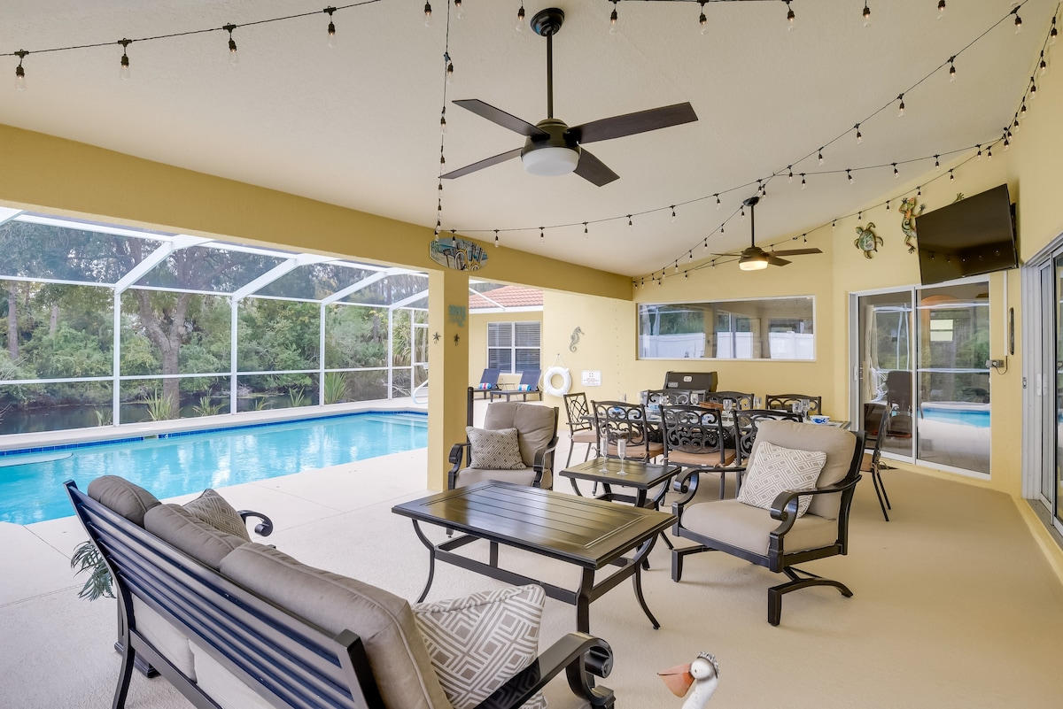 Canalfront Home w/ Heated Pool & Theater Room!