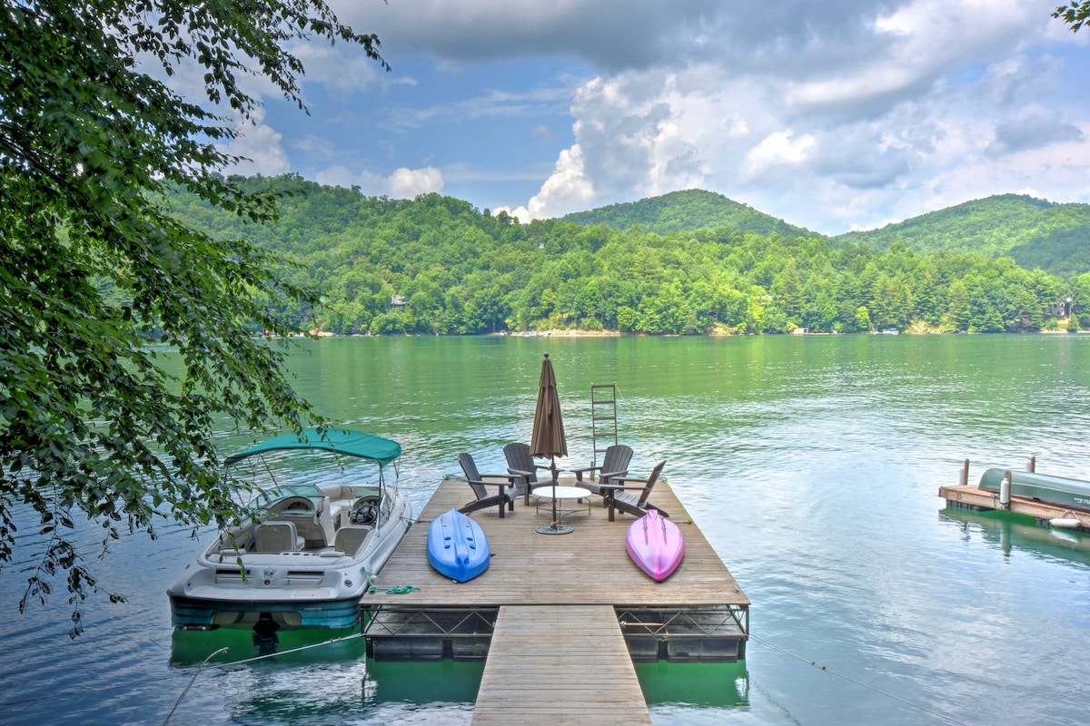 Nantahala Lake Family Home w/ Private Dock & Views