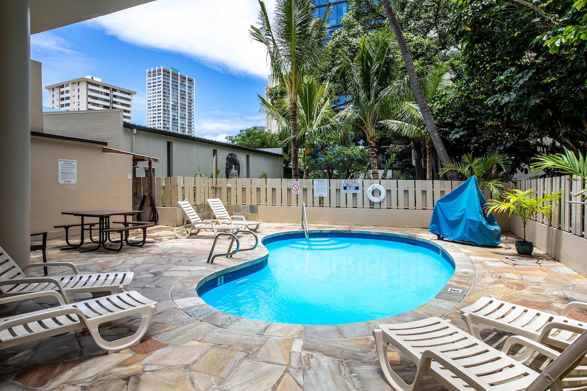 Aqua Aloha冲浪Waikiki # 201中等单间公寓