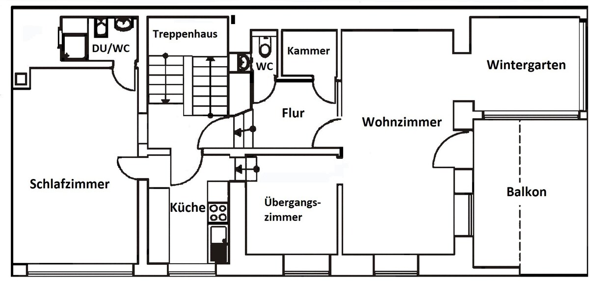 Ferienwohnung Nr. 1 - deluxe - Balkon/Wintergarten