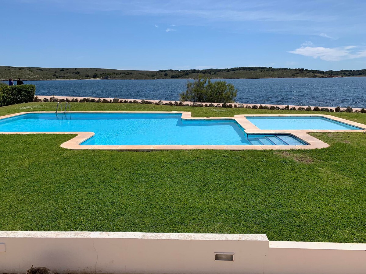 Stunning views. Bathing area in the sea. Pool.