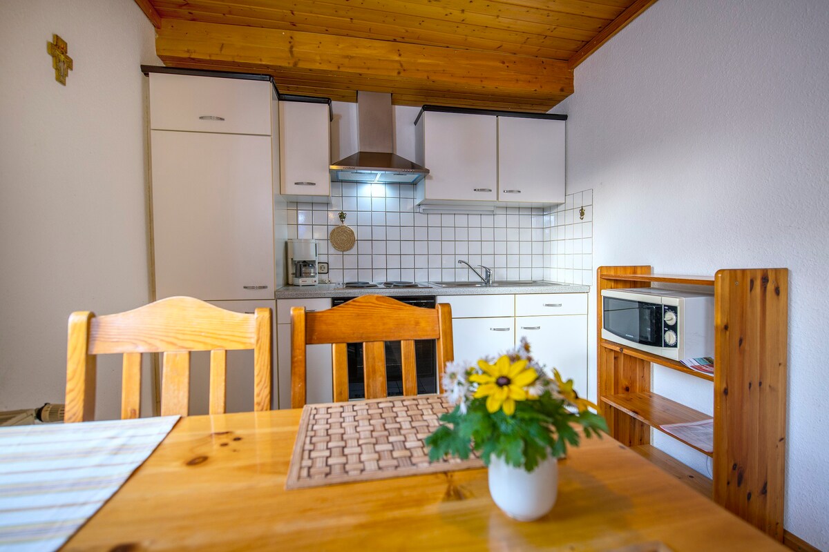 「Am Sonnenhang」（ Theisseil ）度假公寓， 55平方米，配备内置厨房
