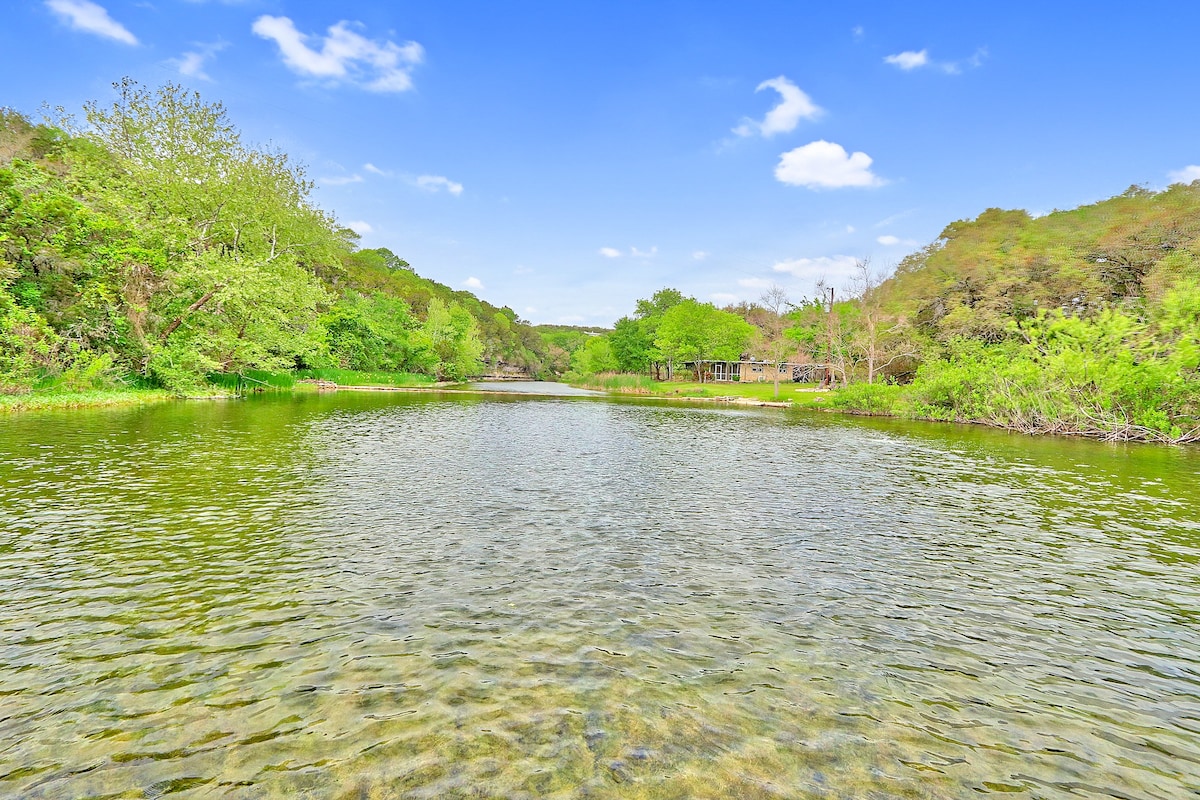 Wimberley Riverhaus |私人3卧春季湖泊！