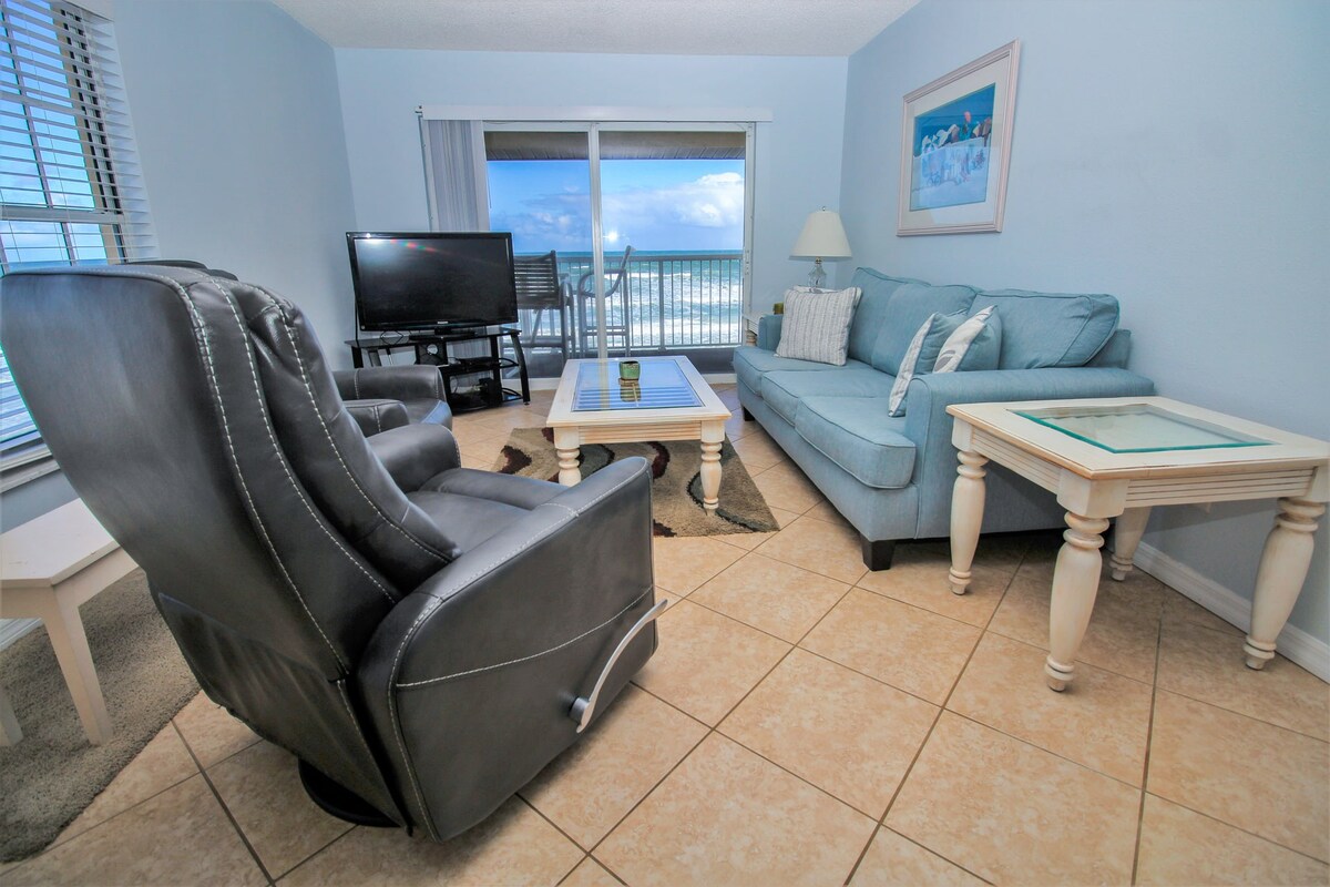 Oceanfront View from Corner Unit on No-Drive Beach