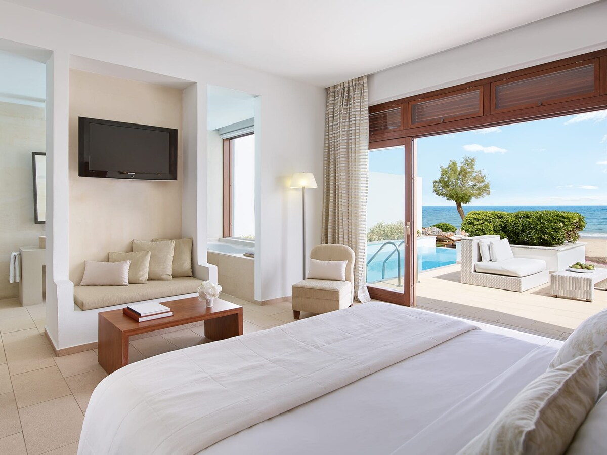 Creta Beach Villa Seafront with Private Heated Pool​