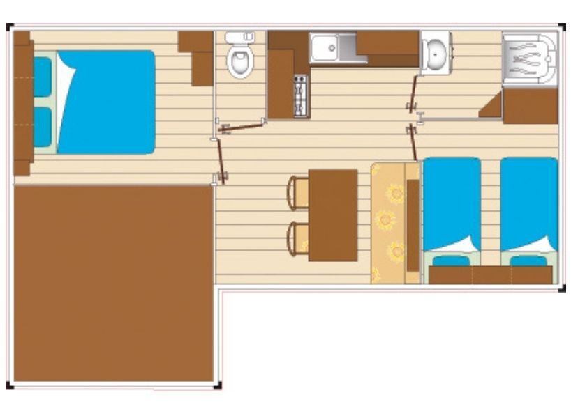 3 Room Mobile Home 4/6 People + TV