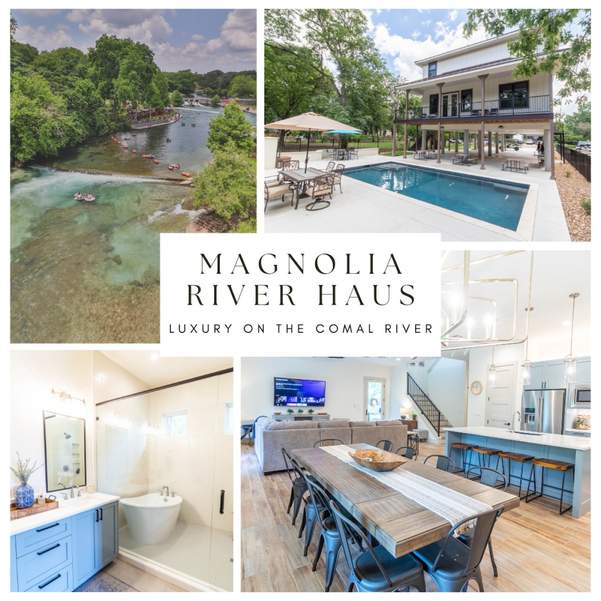 Magnolia River Haus *恒温泳池/Comal River通道