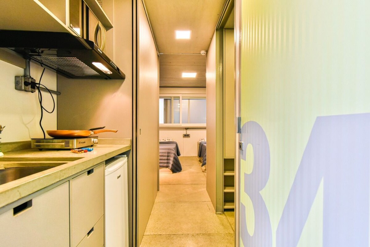 34 - Studio mobiliado equipado com duas cama - Vila Madalena - ALC034