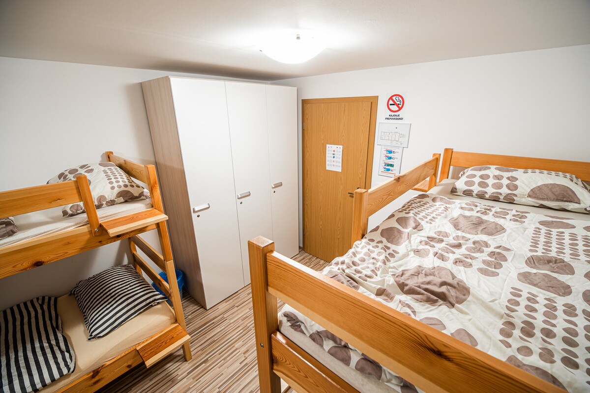 Bed in bunk bedroom