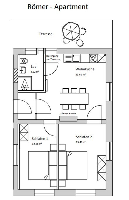 Römer-Apartment im Herenhaus Rheinblick (159216)