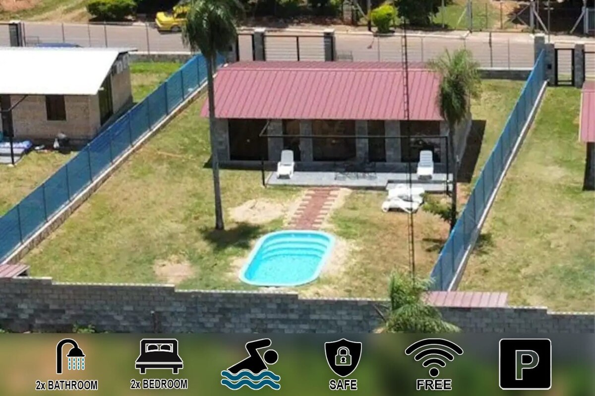 Aregua Bungalow 2 with Pool+Garden+Patio Wi-Fi