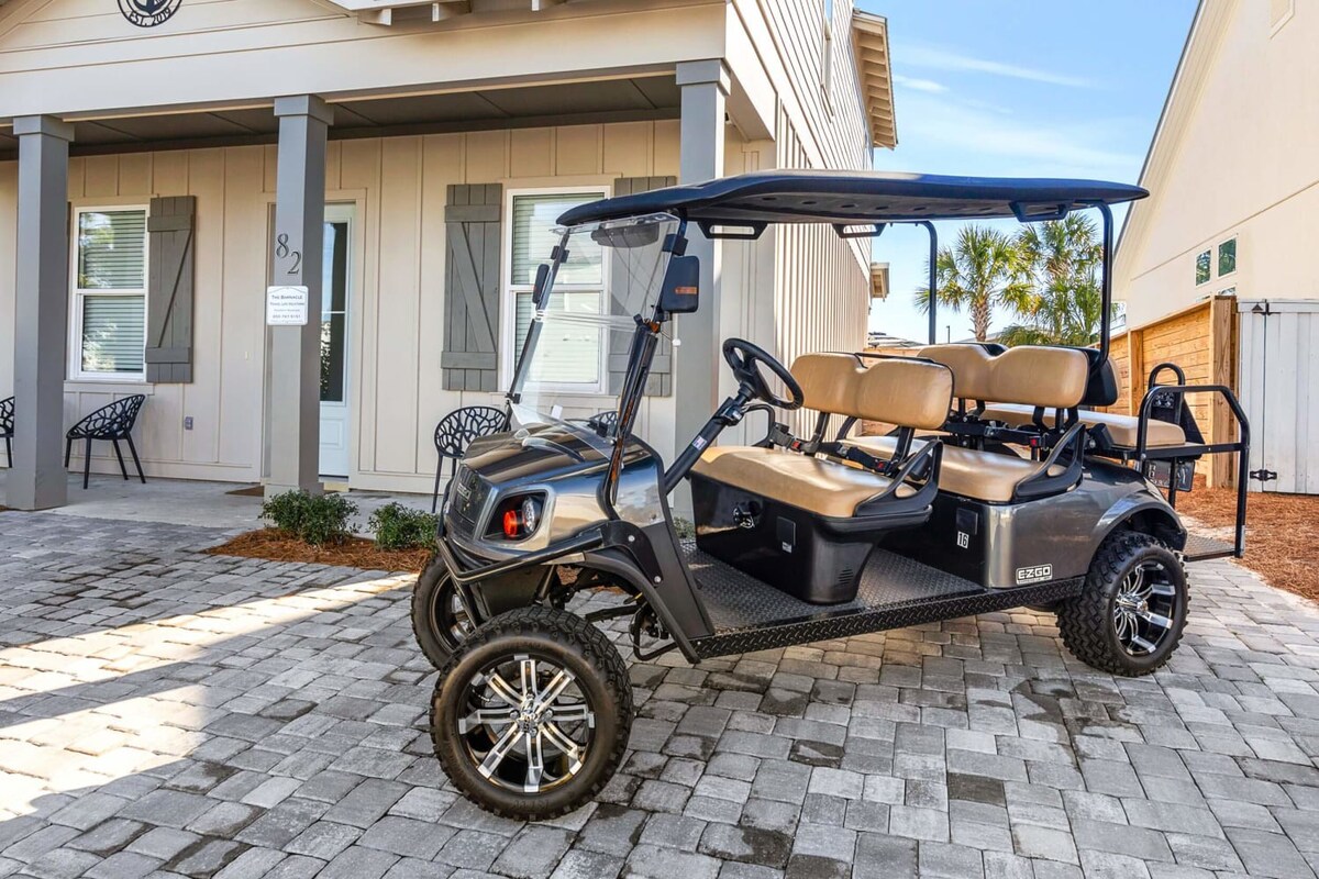 Private Pool,Free 6 Seat Golf Cart,4 Min to Beach!